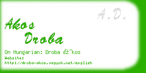 akos droba business card